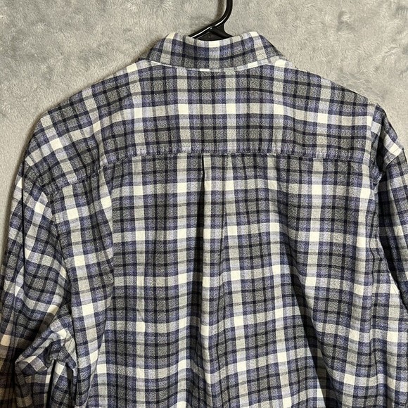 johnnie-O Shirt Hangin Out Large Blue Gray Plaid Flannel Long Sleeve Button EUC - Picture 7 of 10